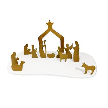 Imagem de KiBcsLic Presépio de Natal com Estatuetas do Nascimento de Jesus - Coleção de Presentes com Acabamento Fino - Esculturas Ornamentais para Mesa - Decoração para