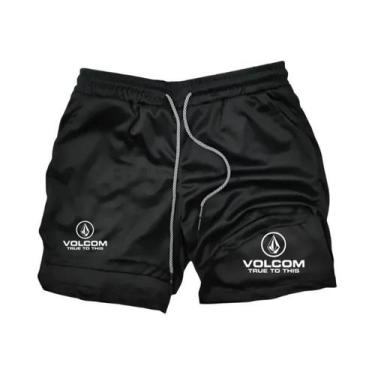 Imagem de Shorts De Corrida Cristã Masculinos VOLCOM Com Estampa 2 Em 1 Para Tre