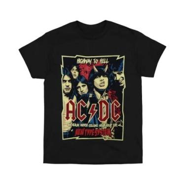Imagem de Camiseta Unissex Oversized De Algodão AC/DC Band Hip Hop Rapper Manga 