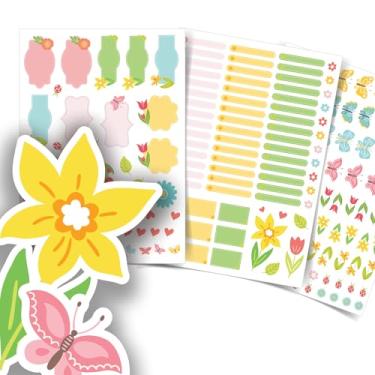 Imagem de Etiqueta Escolar Menina com TAG + Caneta (Jardim Floral, Kit de Etiquetas)