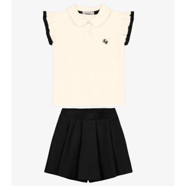 Imagem de Conjunto Feminino Polo com Shorts Saia Trick Nick Preto, 4, Preto