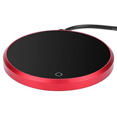 Imagem de Mingzhe Tapete de Aquecimento para Copos, Porta-copos Elétrico por Toque, Almofada Quente para café e chá Com Liga Al-Mg, Controle de Desligamento Automático Restaurantes Em (Plugue UE 220V)