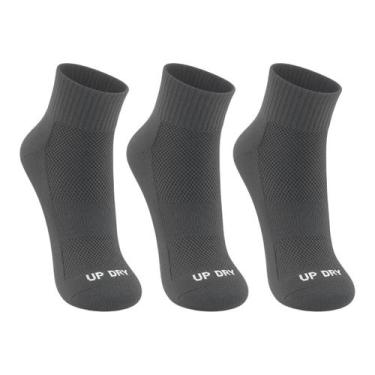Imagem de Kit 3 Pares Meia Esportiva Up Dry Anti Bolha Cano Médio Corrida Bike C