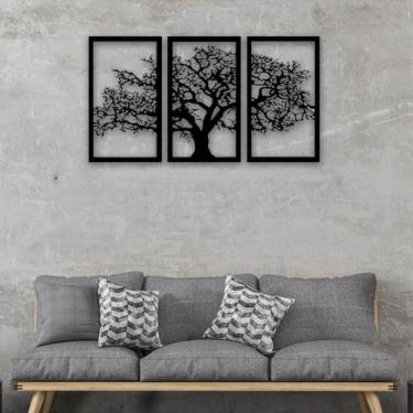 Imagem de Trio Quadro Decorativo MDF Árvore Da Vida 85x55 Sala Quarto Escritório