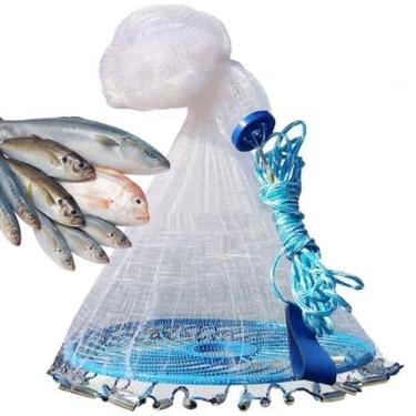 Imagem de Tarrafa Chinesa Rede Pesca Peixe Multifilamento Pescaria Robalo Lambar