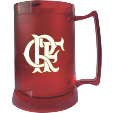 Imagem de Caneca Chopp Gel Toda Vermelha Escudo E Crf - Flamengo-Unissex