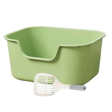 Imagem de Stgfyxgs Banheiro Aberto para Animais de Estimação, Caixa de Areia para Gatos, Bandeja Higiênica, Recipiente Portátil, Grande Capacidade, Tipo Penico, Caixa de, VERDE