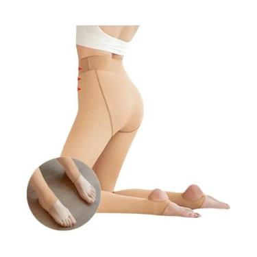 Imagem de Meia-calça Térmica Feminina De Inverno, Forrada Com Fleece, Sem Costur