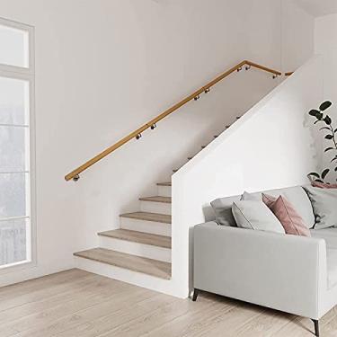 Imagem de Corrimão de madeira, corrimãos de escada de parede com acessórios para idosos/deficientes sem barreiras, corredor de barra de apoio/casa de repouso))