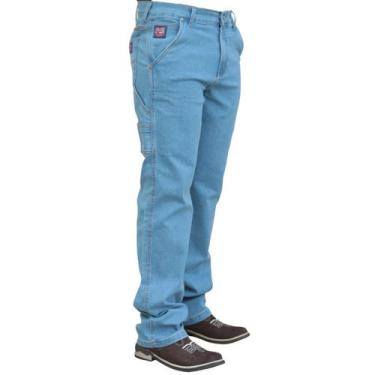 Imagem de Calca Country carpinteira Masculina - Os Boiadeiros, 40, Azul, Claro