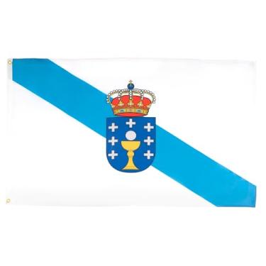 Imagem de AZ FLAG Conjunto de 10 bandeiras da Galiza - 90 x 60 cm - Bandeira da Galiza - Espanha 100% poliéster com ilhós de metal integrados
