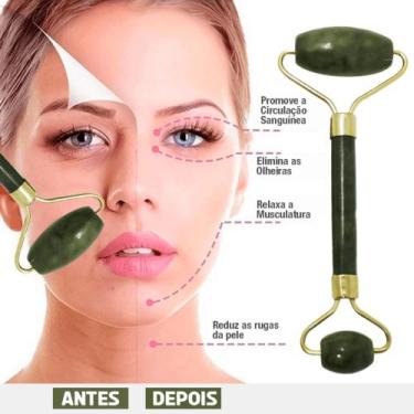 Imagem de Oferta Rolo Massageador Facial Pedra De Quartzo - Flbwles, Verde Claro