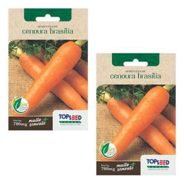 Imagem de 2x Sementes Cenoura Brasília Alta Seleção 700mg Hortas Mudas - Topseed