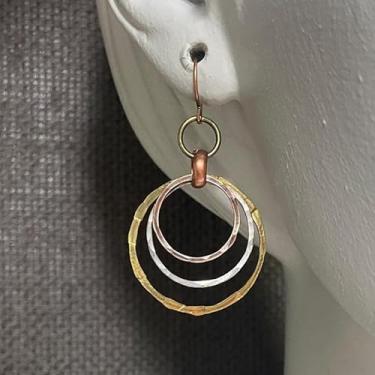 Imagem de 2 peças de brincos femininos retrô de metal misto estilo boêmio, perfeitos para férias, festas e roupas do dia a dia