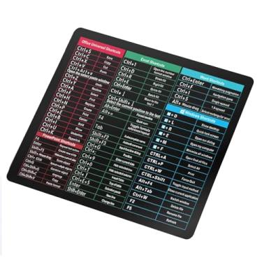Imagem de Mouse pads gigantes com atalhos Excel – Tapete de mesa estendido de 21 x 19 cm com bordas costuradas, base antiderrapante e design profissional para trabalho, estudo e jogos