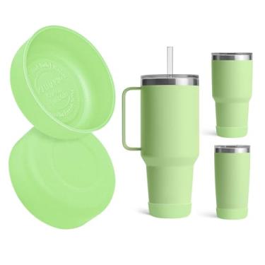Imagem de Kaitiaki Pacote com 2 botas de silicone para YETI Rambler Caneca de palha de 1,2 l e 992 g, manga antiderrapante para caneca de viagem, copo de água, serve na maioria dos carros, acessórios de