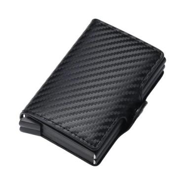 Imagem de Carteira Masculina De Fibra De Carbono Com Bloqueio RFID, Porta-Cartõe