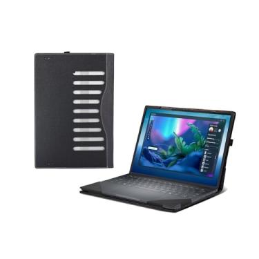 Imagem de Capa para laptop Dell Pro Max 14 Premium MA14250 de 14 polegadas com tudo incluído, capa protetora de couro PU, capa removível (cinza escuro)