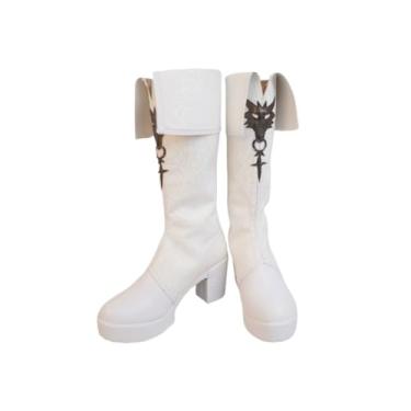 Imagem de COSGOGO White Texas Cosplay Sapatos de salto alto para Game Arknights - Calçados feitos à mão personalizados para mulheres e homens Halloween, Multi, 40
