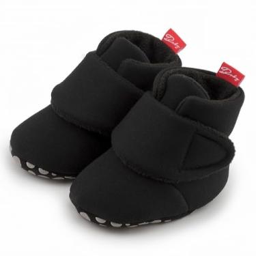 Imagem de Sapatos de bebê, chinelos quentes e aconchegantes para bebês, botas para ficar na meia, fáceis de colocar, presentes unissex, botas macias antiderrapantes ajustáveis para recém-nascidos para meninos e