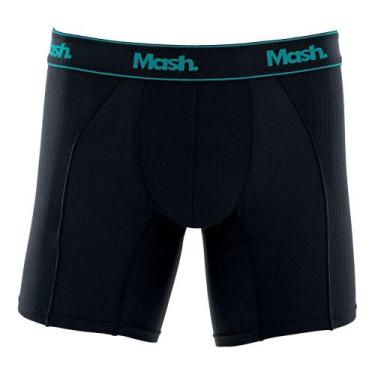 Imagem de Cueca Boxer Mash Masculina Microfibra Active Elástico, Preto, P