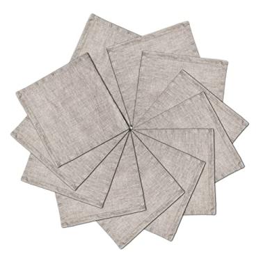 Imagem de linendo Guardanapos De Coquetel 6 X 6" Naturais - Pacote Com 12, Pequenos Linho 100% Puro Para Jantar, Porta-Copos Pano Bordas Bainha, Duráveis E Laváveis, Perfeitos Bebidas, Festas, Sobremesas Café