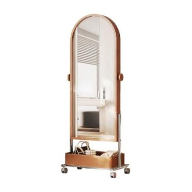 Imagem de KEG801302 Quarto retro, espelho de corpo inteiro, suporte de revistas, criativo, estilo vintage, decoração de molho de madeira móvel