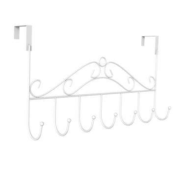 Imagem de Ioensy Cabideiro de Porta com 7 Ganchos para Pendurar Cintos, Bolsas e Roupas na Sala de Estar, Branco