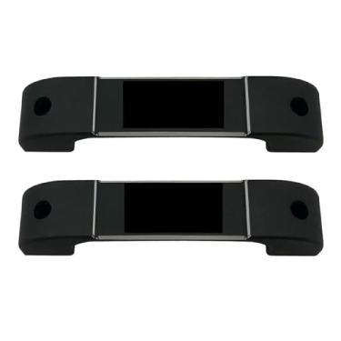 Imagem de Interior do carro liga de alumínio preto maçaneta da porta guarnição acessórios Compatível com land rover defender 110 130 Compatível com landrover 90(2PCS BLACK)