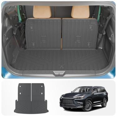 Imagem de Thinzyou Tapete de porta-malas compatível com Lexus TX350 TX500h TX550h TX550h+ 6 e 7 assentos 2024 2025 2026 forro de carga protetor de assento traseiro para todos os climas TX acessórios (tapete de