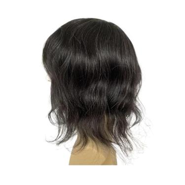 Imagem de Aplique de testa Peruca masculina de cabelo longo 12 polegadas, humano brasileiro, perucas masculinas, base pele fina, substituição pu(1B20#)