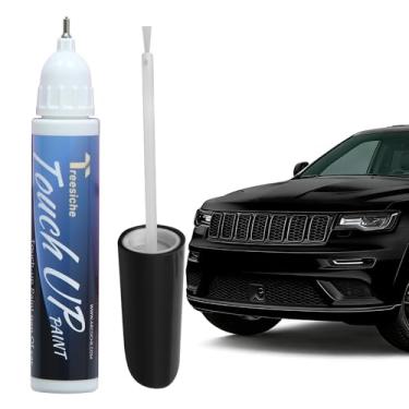 Imagem de PXJ KXJ Tinta de retoque de cristal preto diamante para JEEP Match, kit de reparo de arranhões de pintura de carro, caneta removedor de arranhões 2 em 1 com secagem rápida colorida de revestimento de