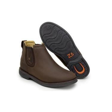 Imagem de Bota Masculina Couro Elástico Resistente Dia a Dia Conforto - Zebu, Ca