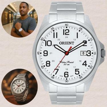Imagem de Relógio Orient MBSS1171 S2SX Masculino Quartzo Prova Dágua 50 Metros 5 ATM Casual Prata Analógico Pulseira Aço Inox