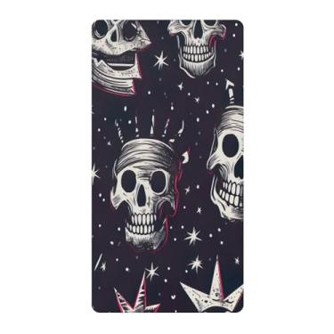 Imagem de Blueangle Lençol de berço padrão para berço infantil - Lençóis de algodão macio e respirável com estampa de caveira colorida (420)