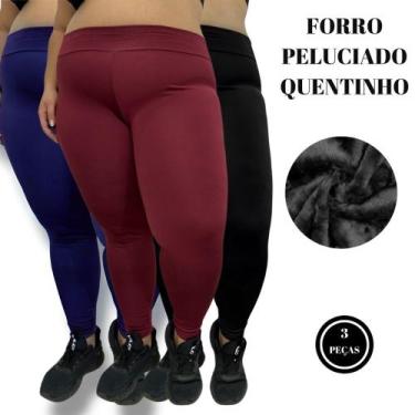 Imagem de KIT 3 Calça Plus Size Legging Térmica Peluciada Inverno - C11 KIT 3 SO