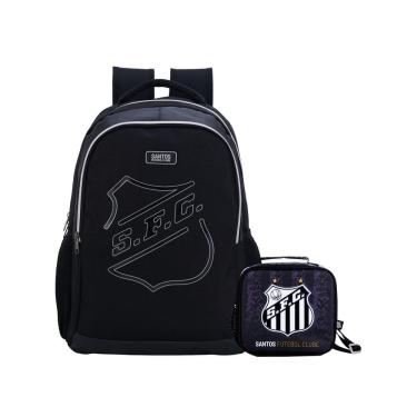 Imagem de Kit Escolar Time Santos Mochila Costas + Lancheira Térmica