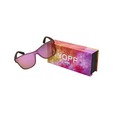 Imagem de Óculos de Sol Yopp Polarizado Uv400 Hype Esportivo Macaron, Marrom
