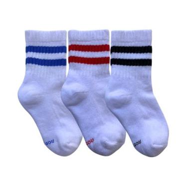 Imagem de Kit 3 Pares Meia Cano Curto Atoalhada Cor:Azu/Vrm/PtoTamanho:25-28 - R
