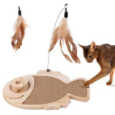 Imagem de Arranhador para Gatos PAWISE em Forma de Peixe com Sisal 36x26 cm