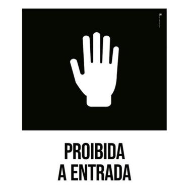 Imagem de Kit 3 Placas Desenho Proibida A Entrada