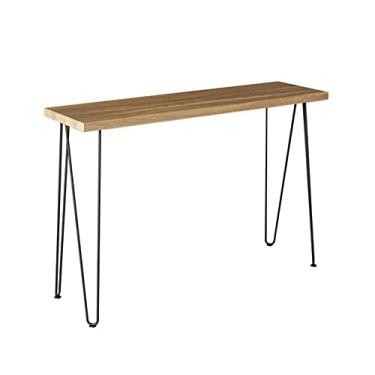 Imagem de Mesa de console de madeira, mesas de sofá, mesa de canto para computador, mesa de café, lanche para sala de estar, corredor, corredor (tamanho: 130 x 30 x 80 cm)