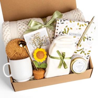 Imagem de Cestas de presente para mulheres, presentes de aniversário para mulheres, cestas de presentes de autocuidado, pacote de cuidados, agradecimento, melhore, simpatia, presentes de amizade inspiradores