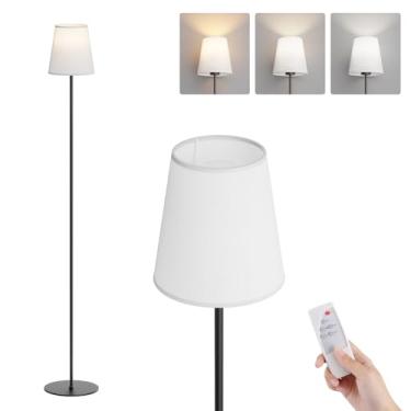 Imagem de Coinmit Luminária de chão sem fio com controle remoto, lâmpada LED regulável recarregável, lâmpada de suporte de altura ajustável para sala de estar, cabeceira, preta