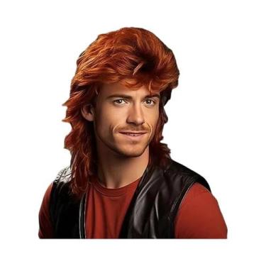 Imagem de Peruca Marrom Mullet Para Homens HAIRJOY Cabelo Sintético Engraçado Es