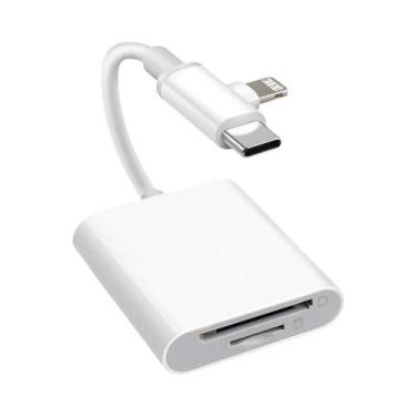 Imagem de Adaptador De Cartão De Memória USB OTG 3 Em 2 Tipo-C Lightning Para La