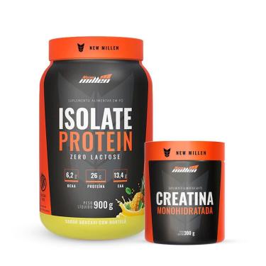 Imagem de Kit Isolate Protein Zero Lactose 900g e Creatina 300g New Millen-Unissex