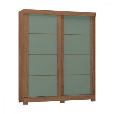 Imagem de Guarda-roupa Solteiro Montana 2 Portas 2 Gav. Atualle Móveis Freijo Rustico/preto/green Fosco