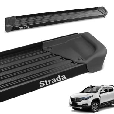 Imagem de Estribo Lateral Strada 2021 a 2025 Alumínio Preto A3