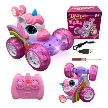 Imagem de Carrinho Controle Unicórnio 360 Presente Menina Recarregável - XD Toy